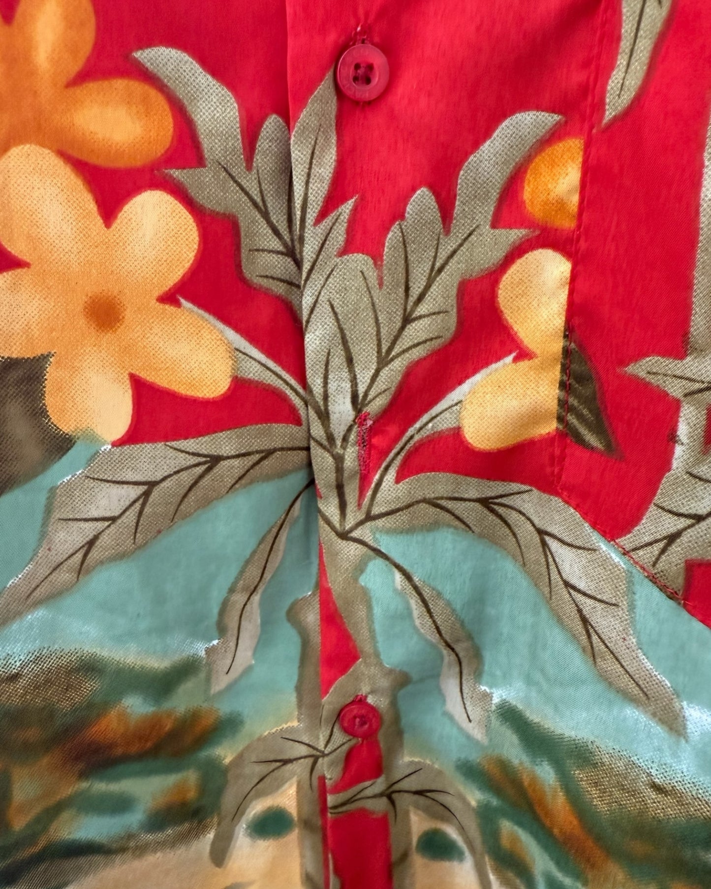 Vintage Red Musical Hawaiian Shirt