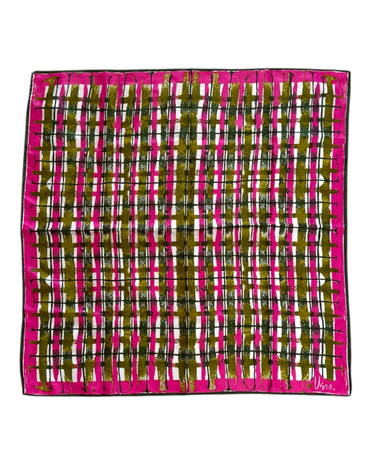 Vintage Vera Pink and Green Silk Scarf