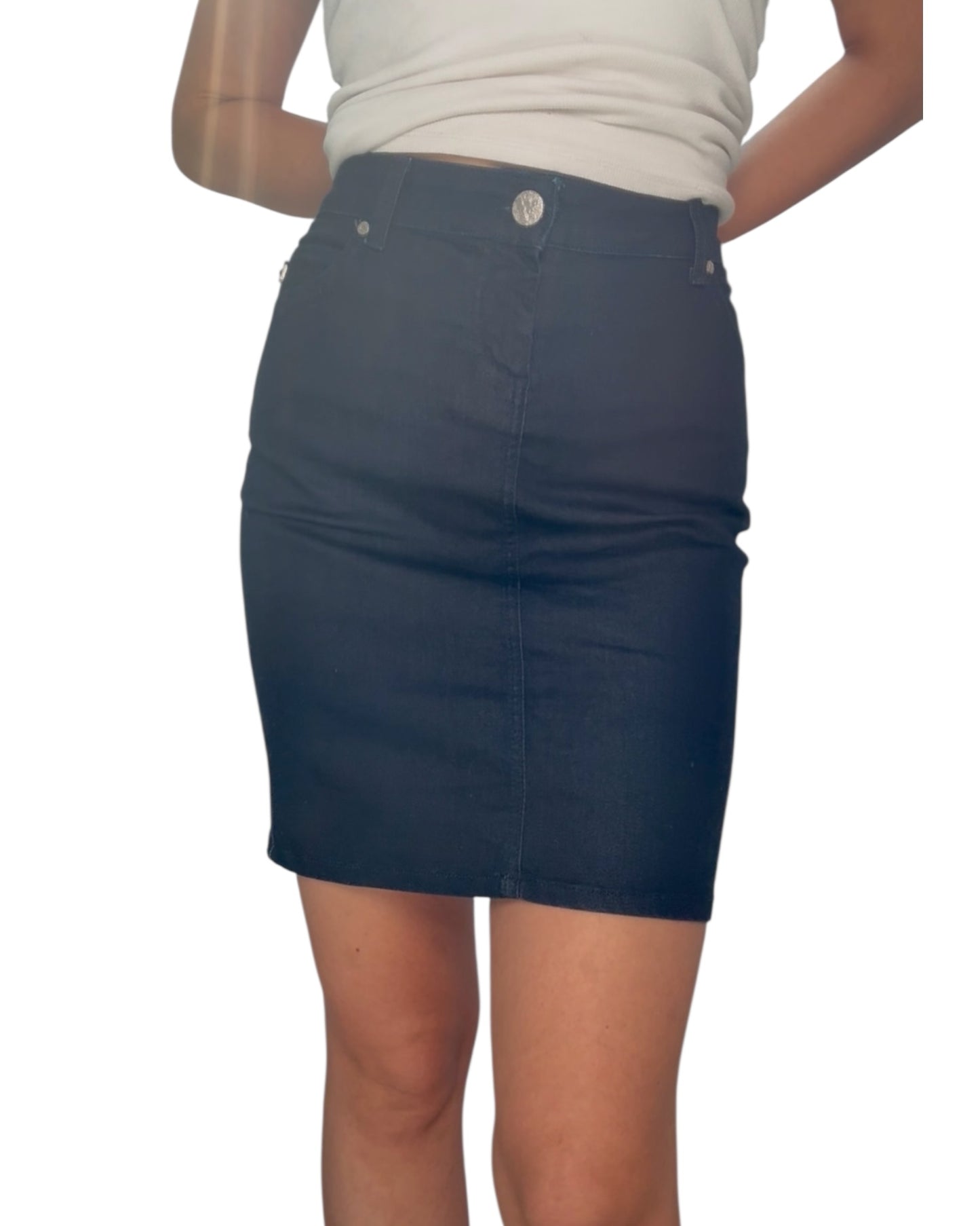 Vintage Galliano Denim Logo Skirt