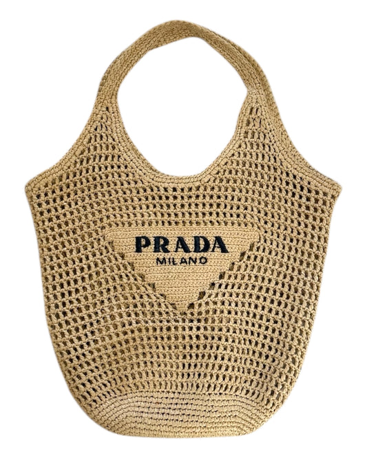 Pre-Loved Prada Raffia Hobo Bag