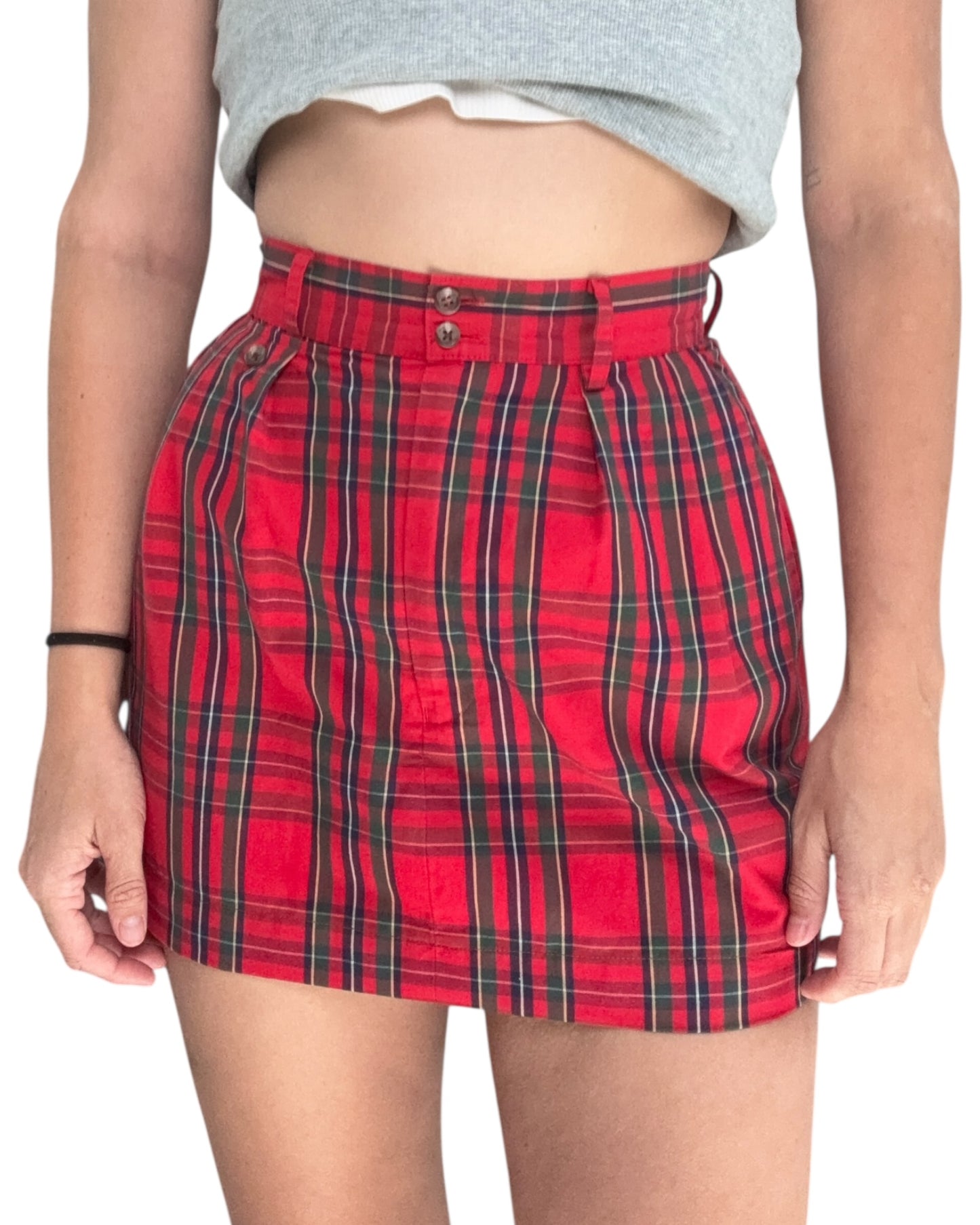 Vintage Ralph Lauren Red Plaid Mini Skirt