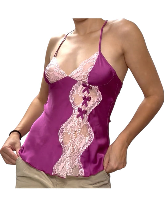 Vintage Purple Lacey Slip Tank