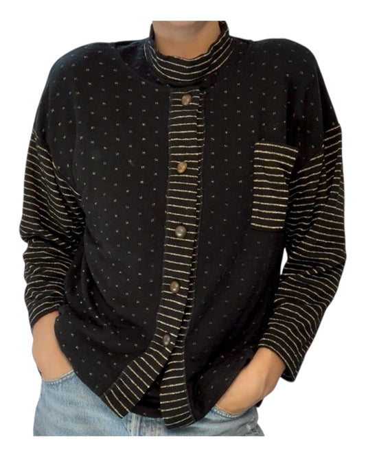 Vintage 1980s Black and Gold Sweater Set