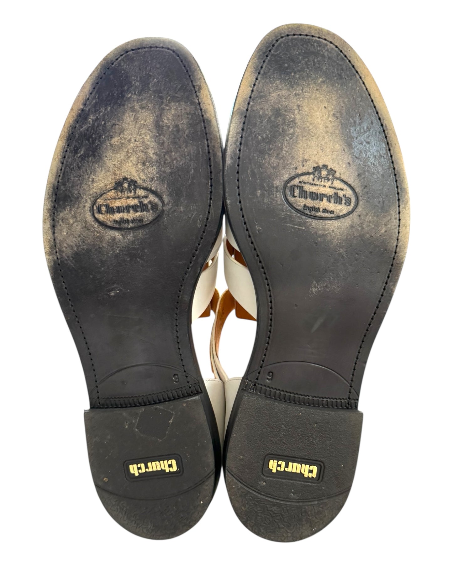 Vintage Church's White Leather Fisherman Sandals