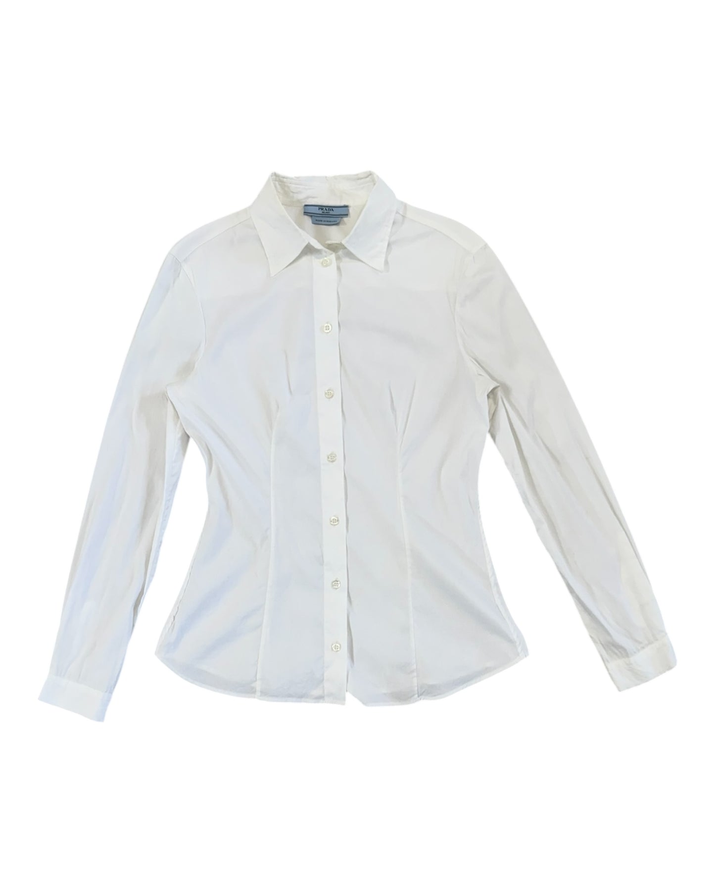 Pre-Loved Prada White Button-Up Blouse