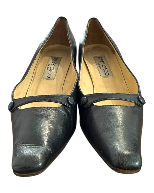 Vintage Jimmy Choo Black Mary Jane Kitten Heels