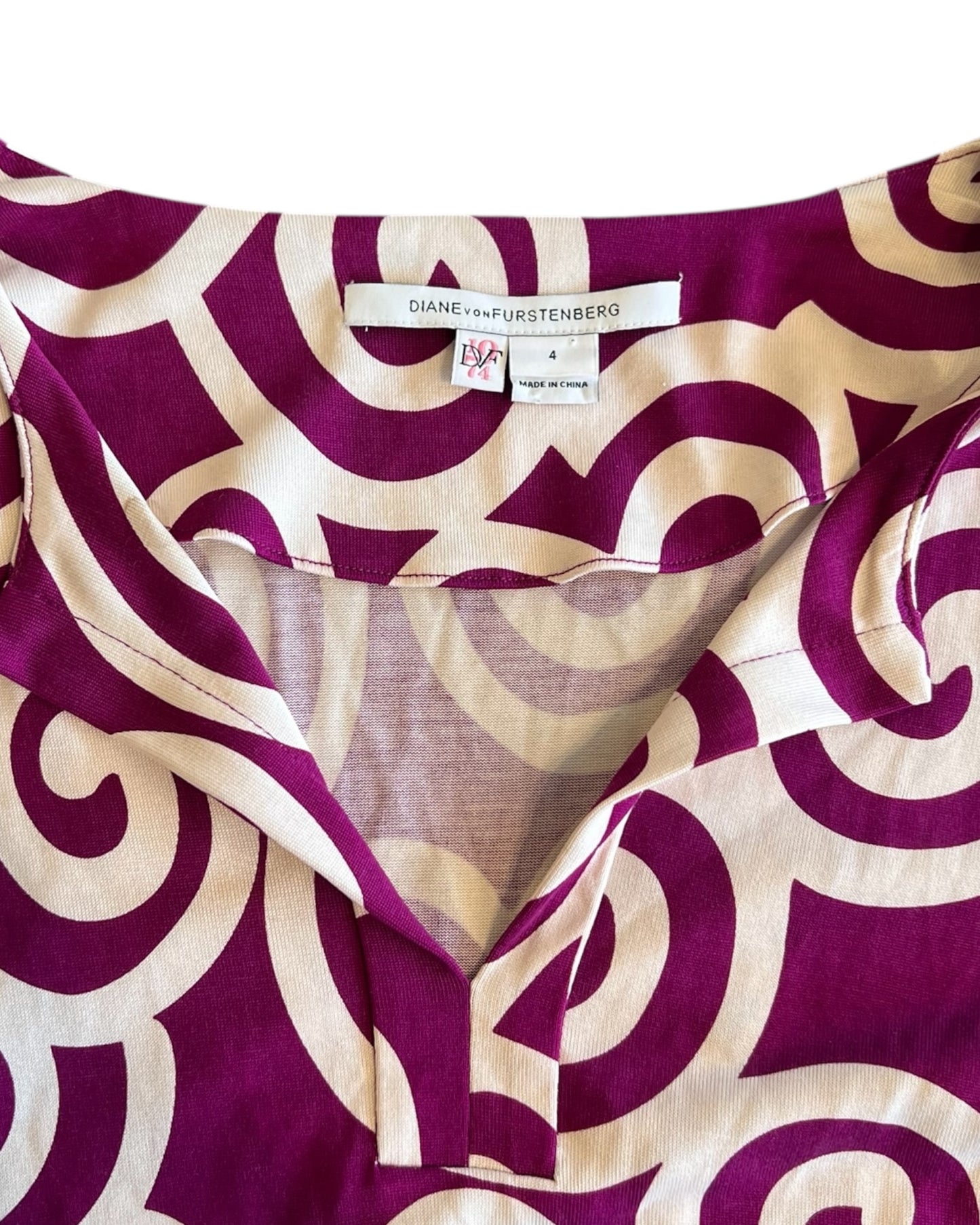 Vintage Diane Von Furstenberg Purple Silk Mini Dress