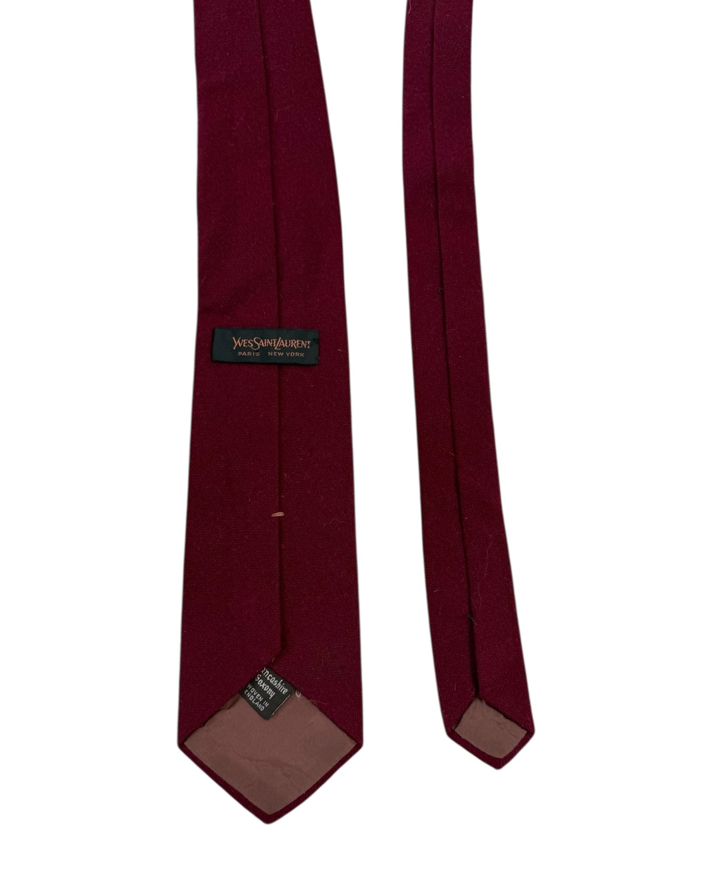 Vintage Yves Saint Laurent Burghandy Wool Tie