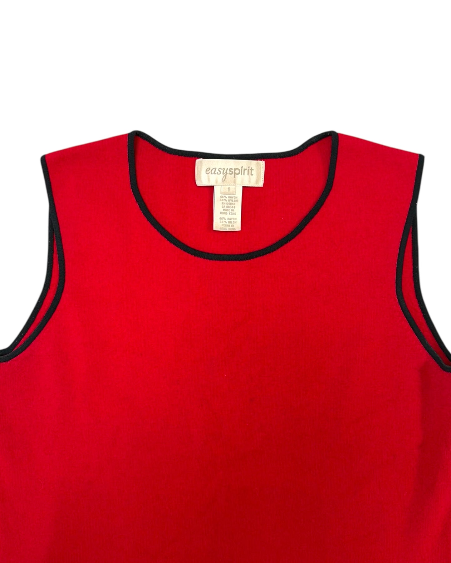 Vintage Red and Black Knit Tank Top