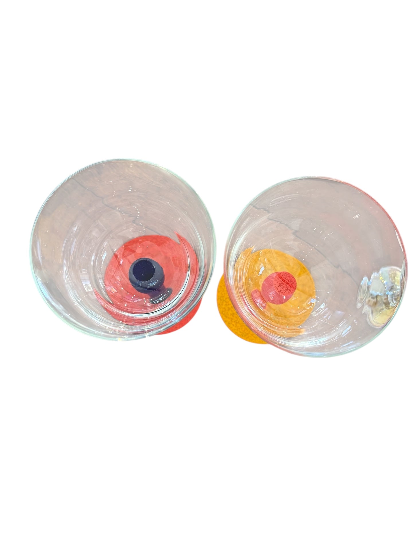 Vintage Painted Wine Glass Pair