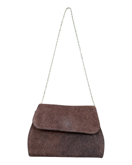 Vintage 1950s Brown Bag with Gold Chain