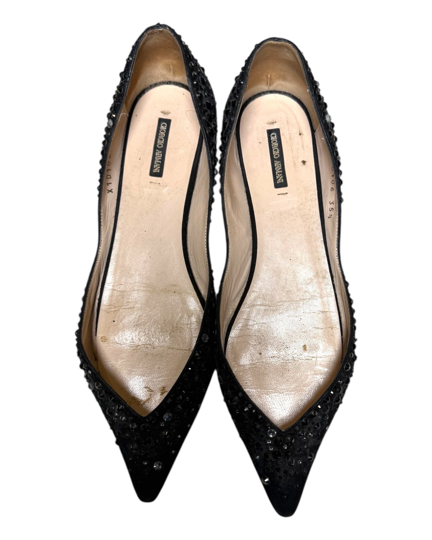 Vintage Giorgio Armani Black Beaded Flats