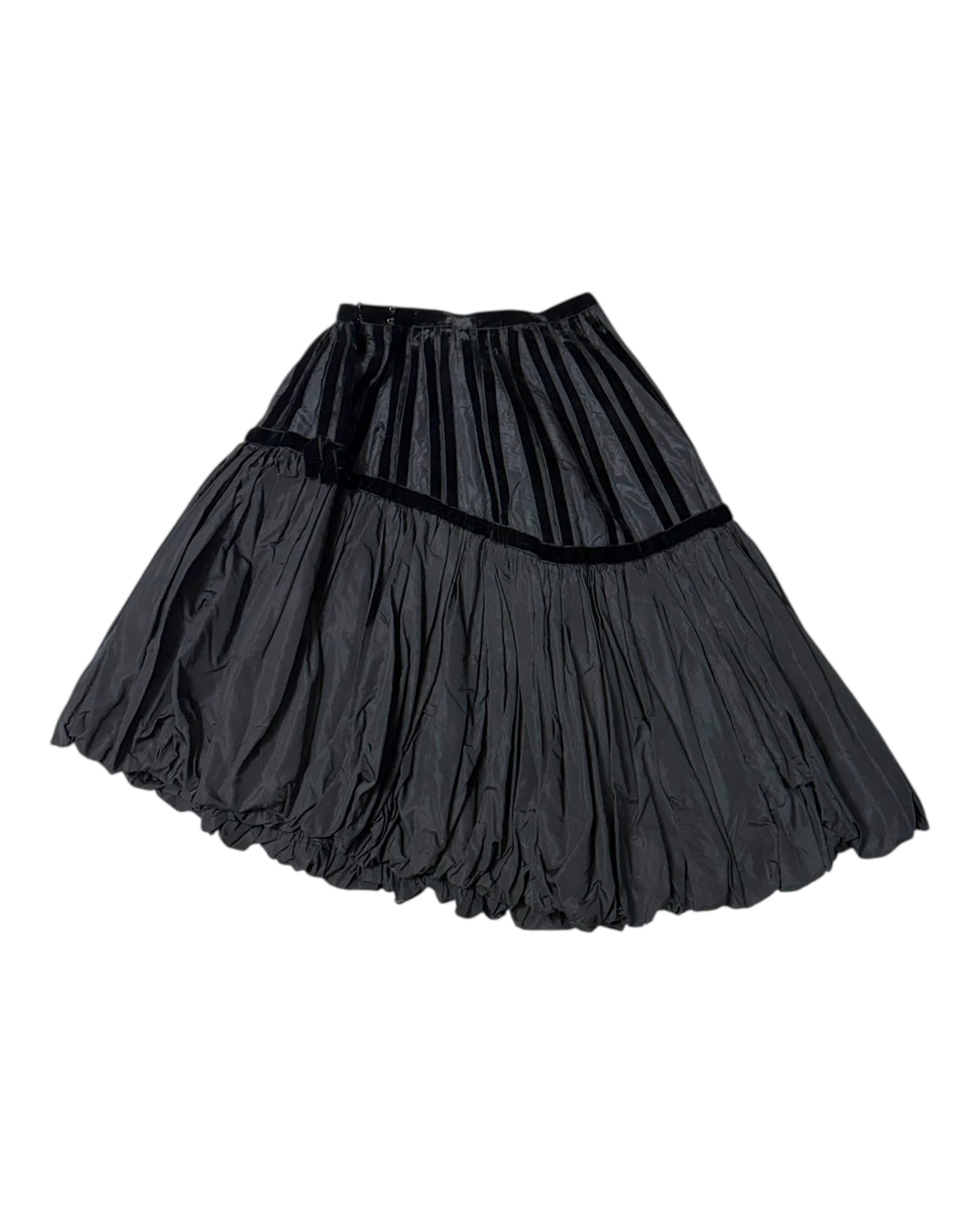 Vintage Black Tiered Swing Skirt