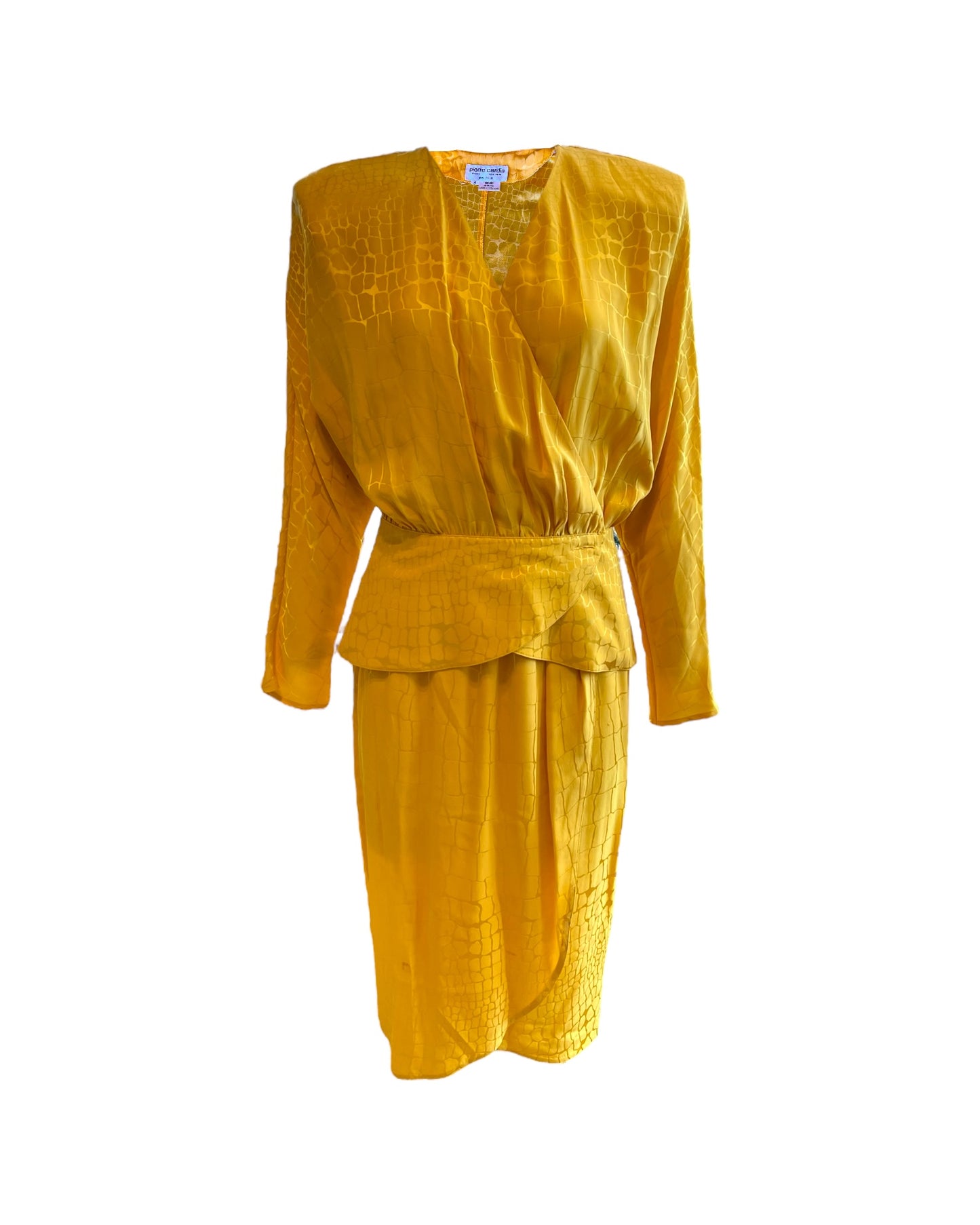 Vintage Pierre Cardin Gold Silk Skirt Suit