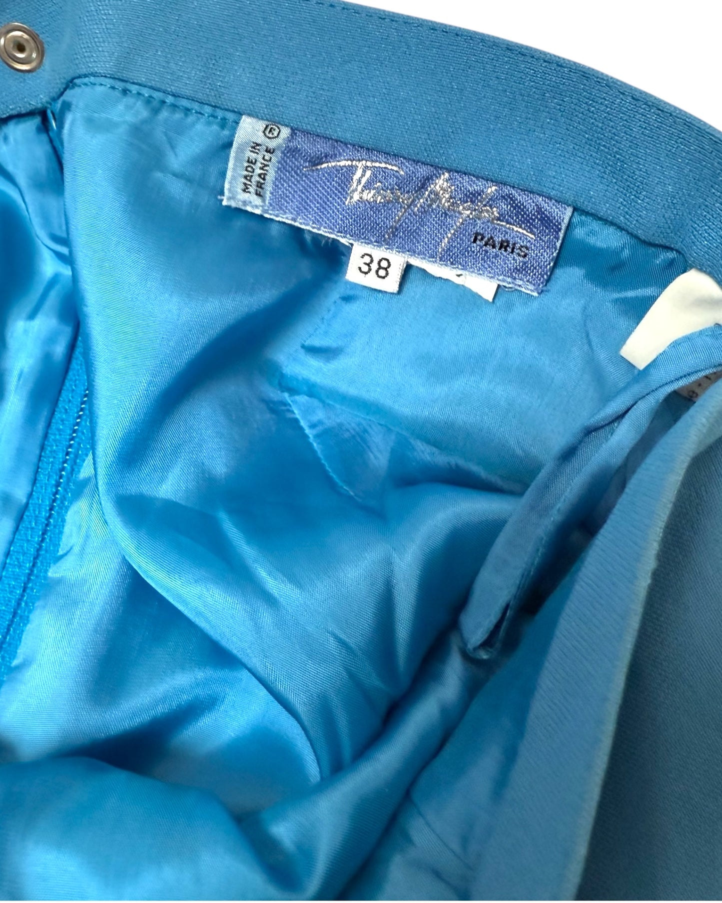 Vintage 1990 Thierry Mugler Blue Mini Skirt