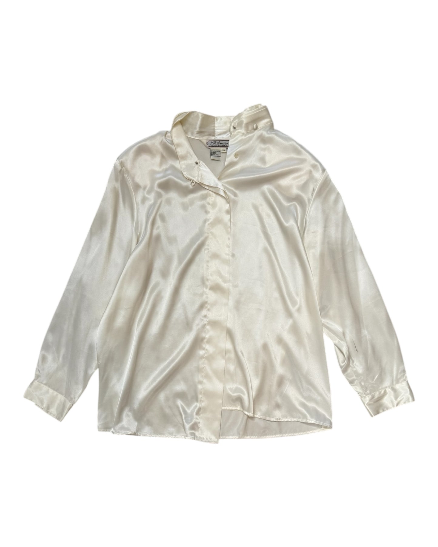 Vintage Silky Button-Up Blouses