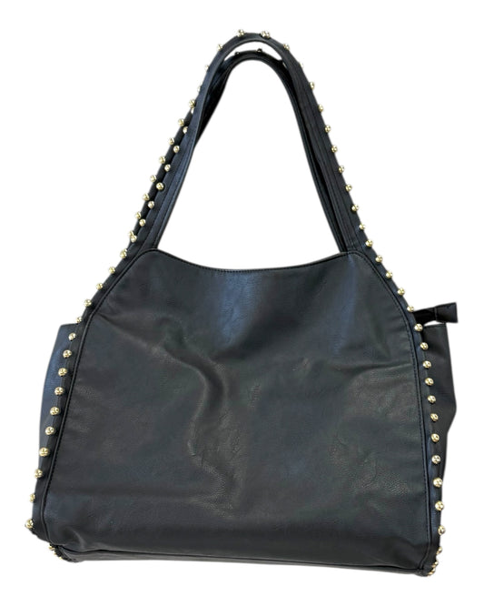 Vintage Black Studded Hobo Bag