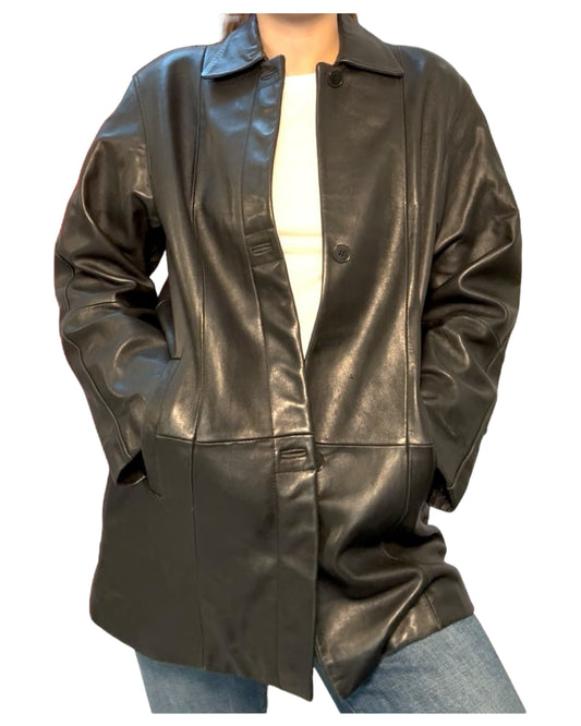 Vintage Ann Klein Black Leather Jacket