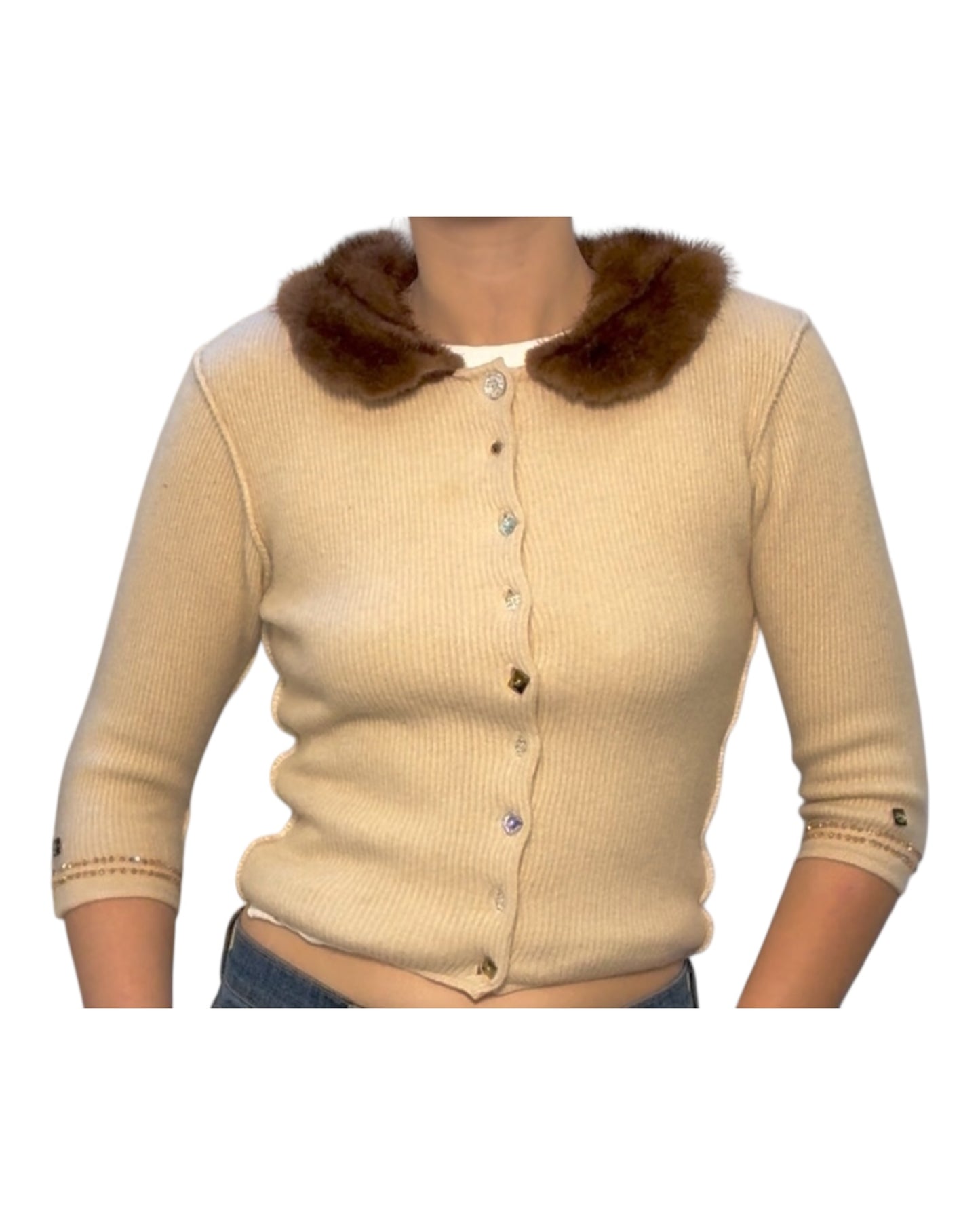 Vintage Coquina Mink and Cashmere Sweater