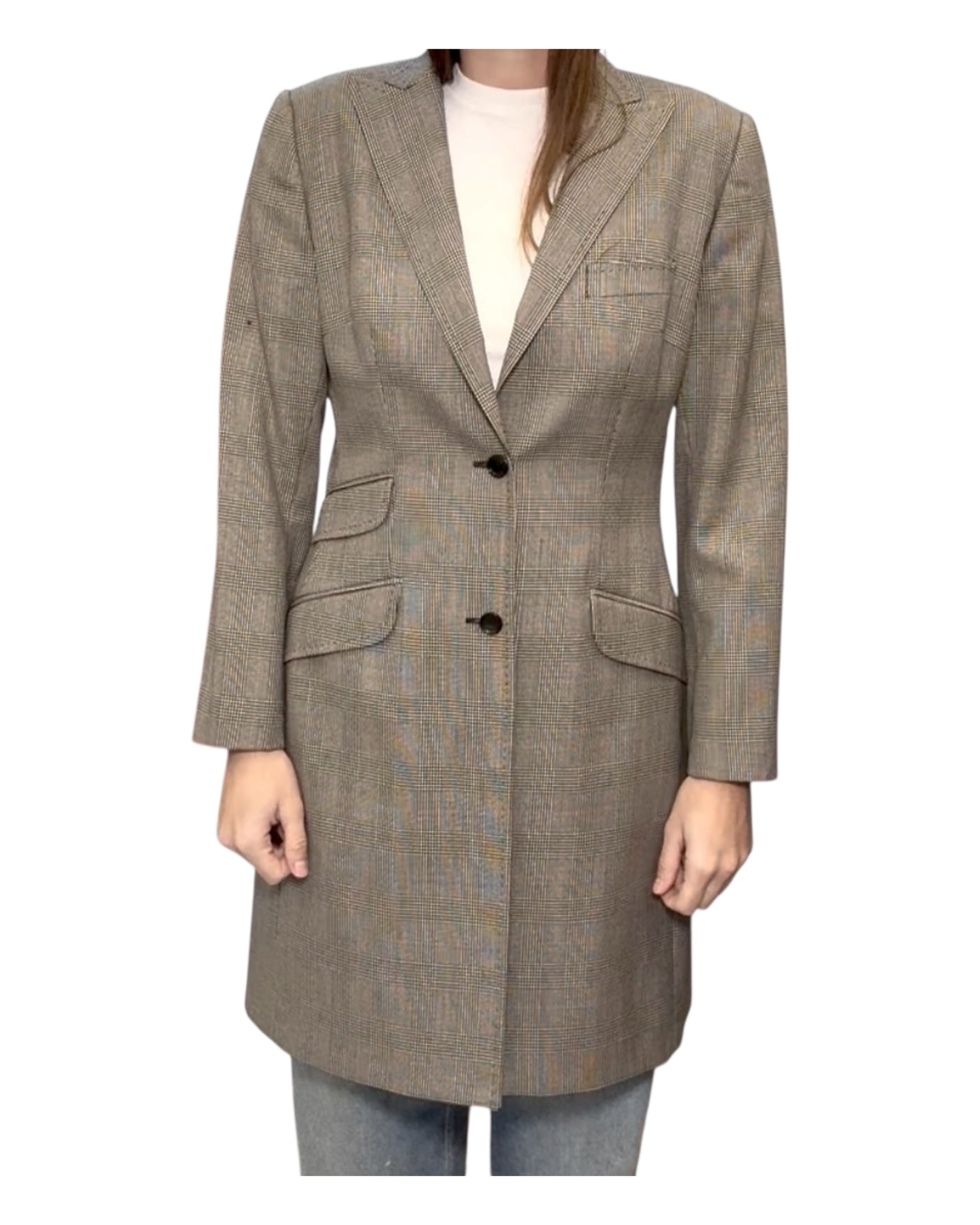 Vintage Dolce & Gabbana Long Plaid Blazer