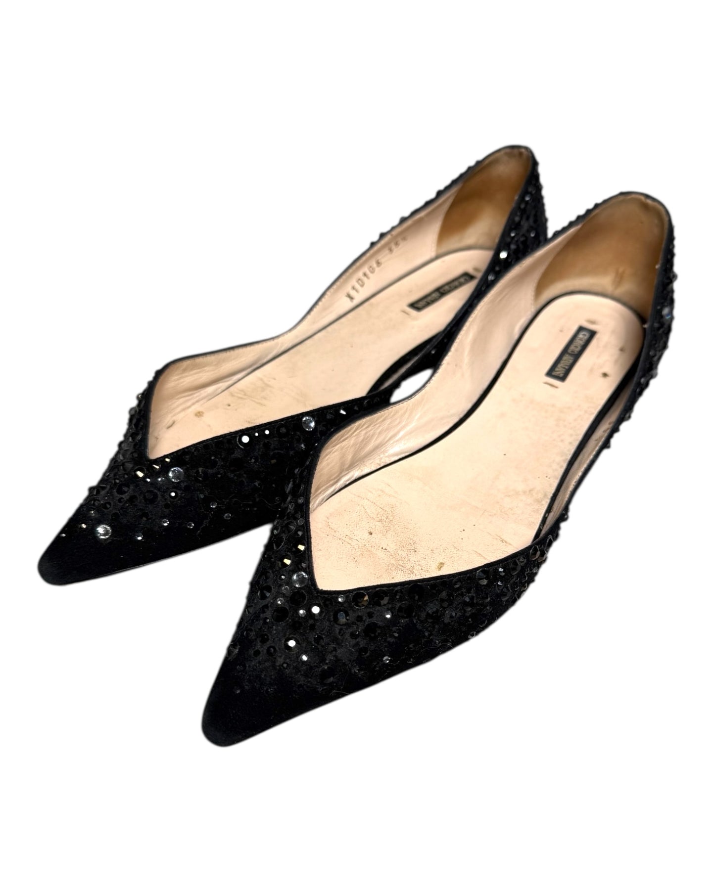 Vintage Giorgio Armani Black Beaded Flats