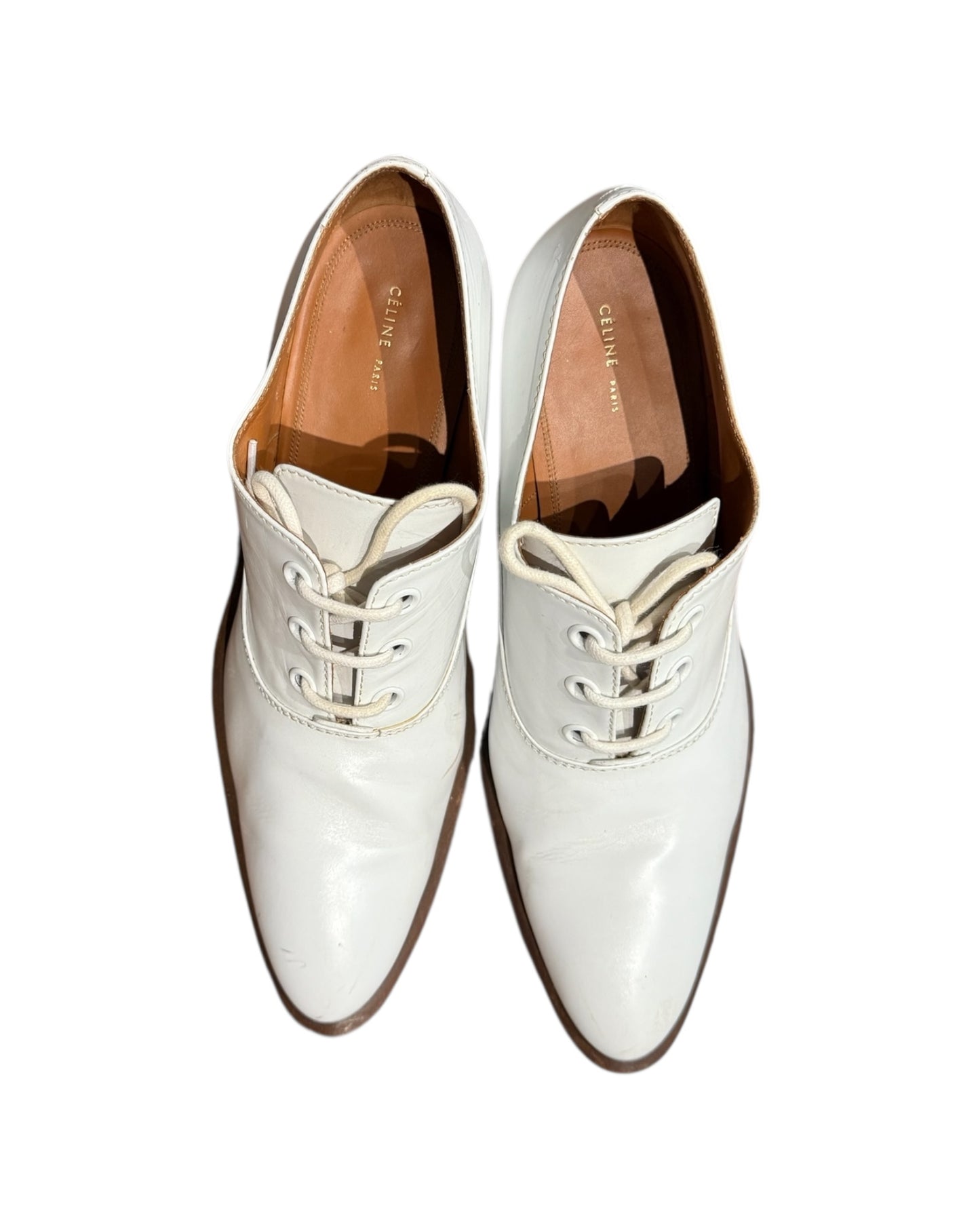 Pre-Loved Céline White Oxford Heels