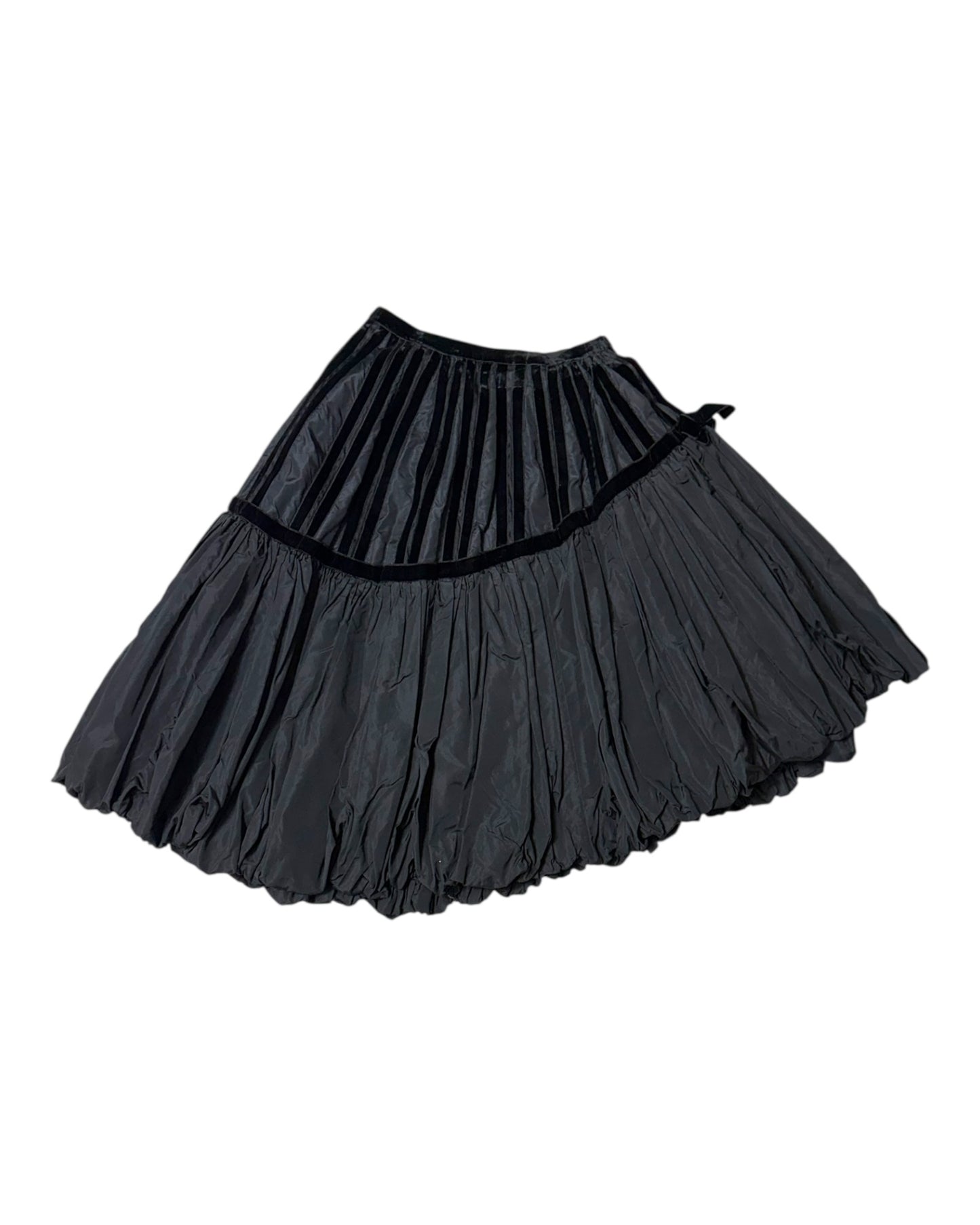 Vintage Black Tiered Swing Skirt