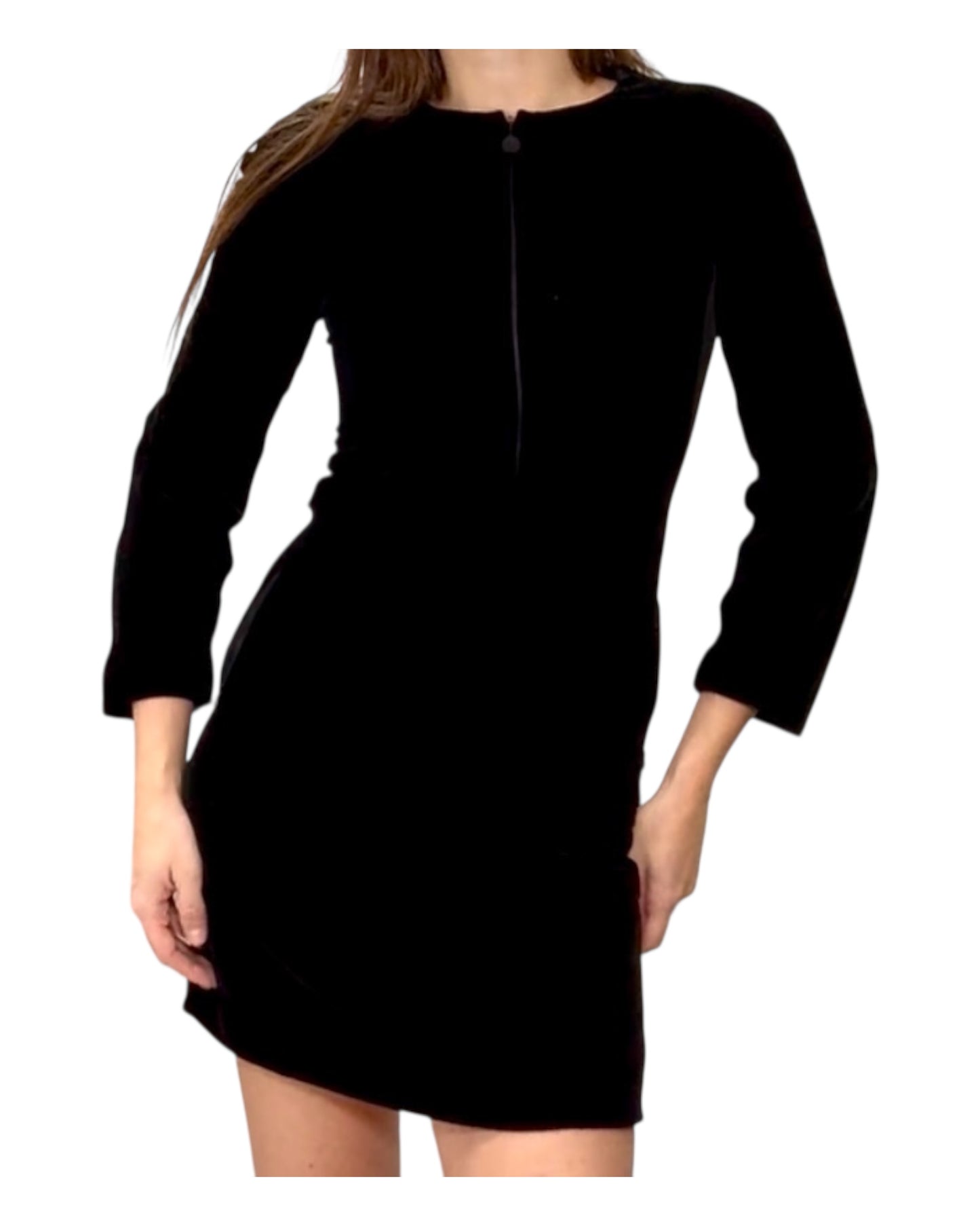 Vintage Giorgio Armani Black Velvet Mini Dress
