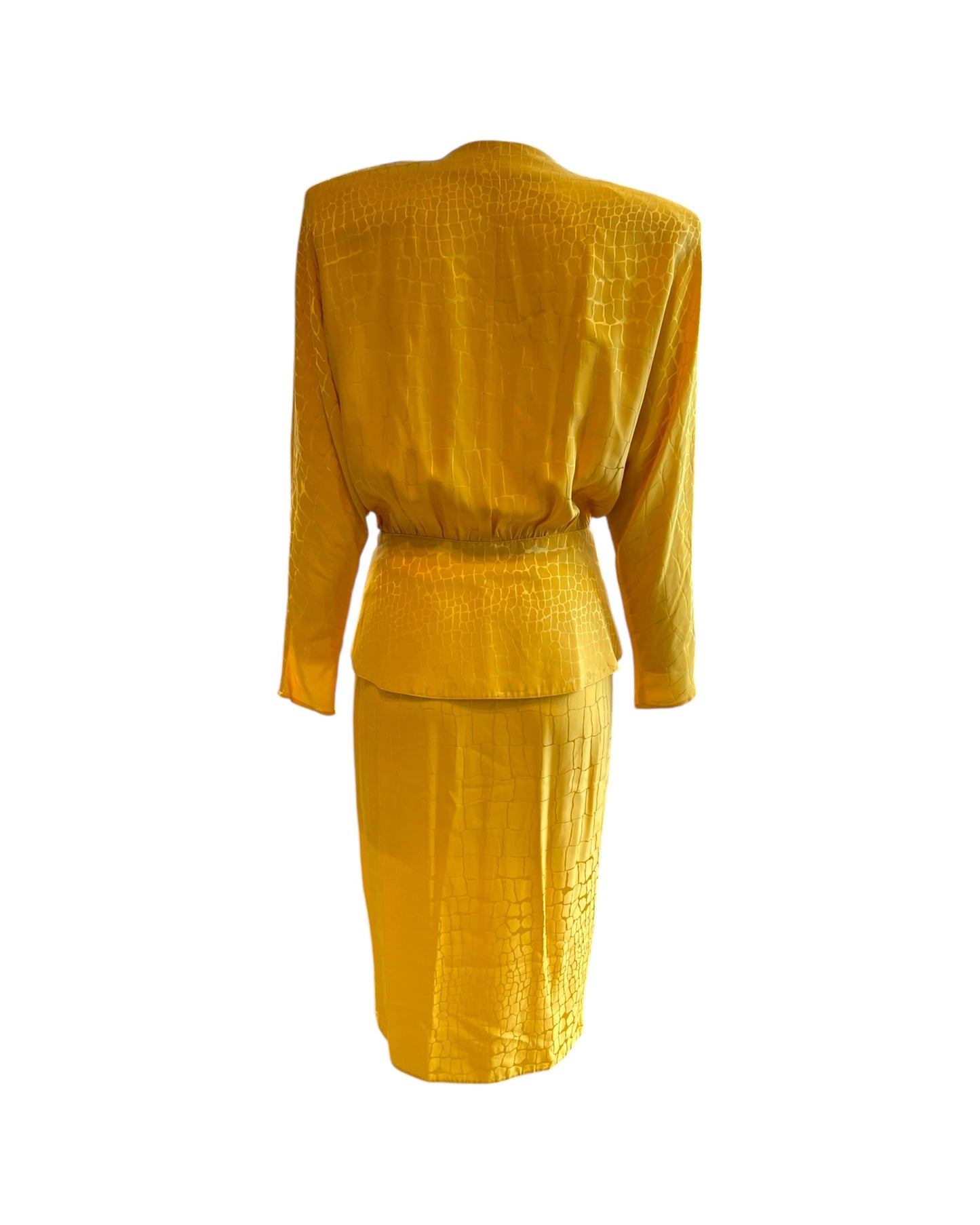 Vintage Pierre Cardin Gold Silk Skirt Suit