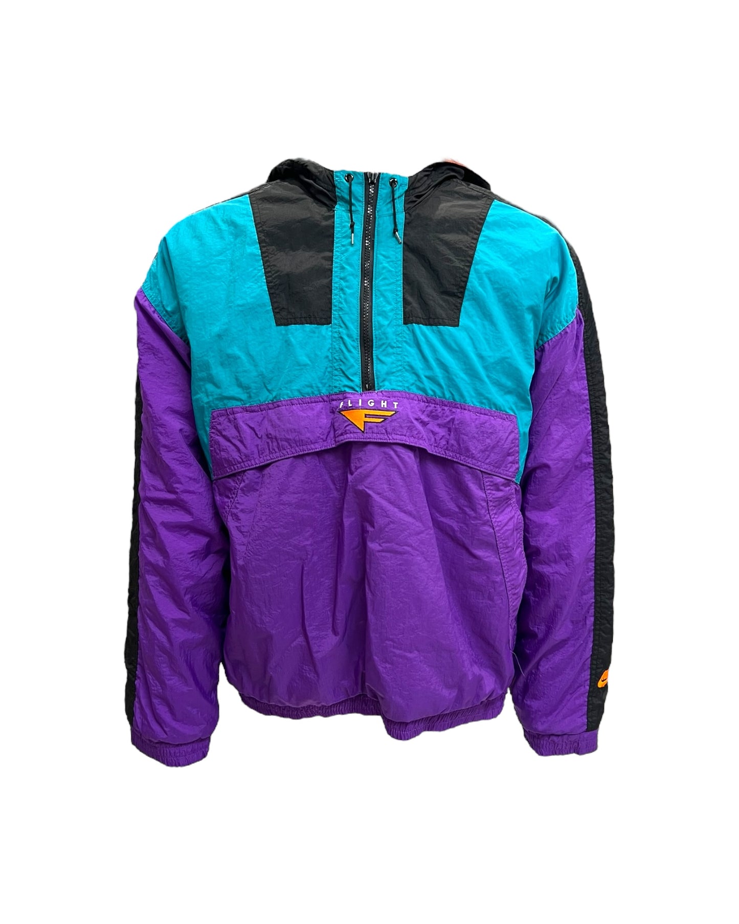 Vintage Nike Purple, Green and Black Color Block Windbreaker Jacket