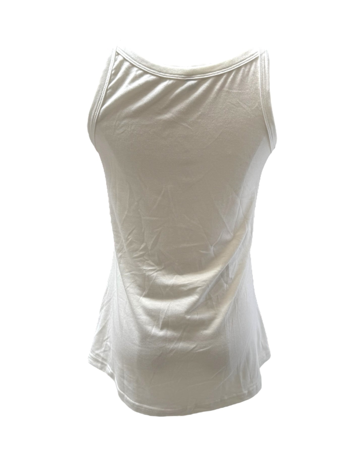 Vintage 2000s White and Gold Zipper and Chain Halter Top