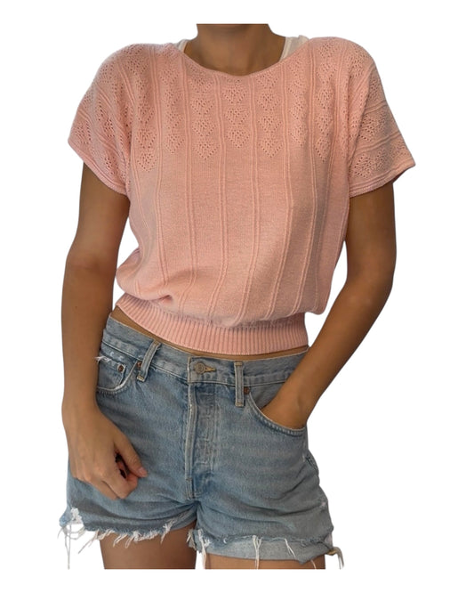 Vintage Pink Knit Sweater Vest