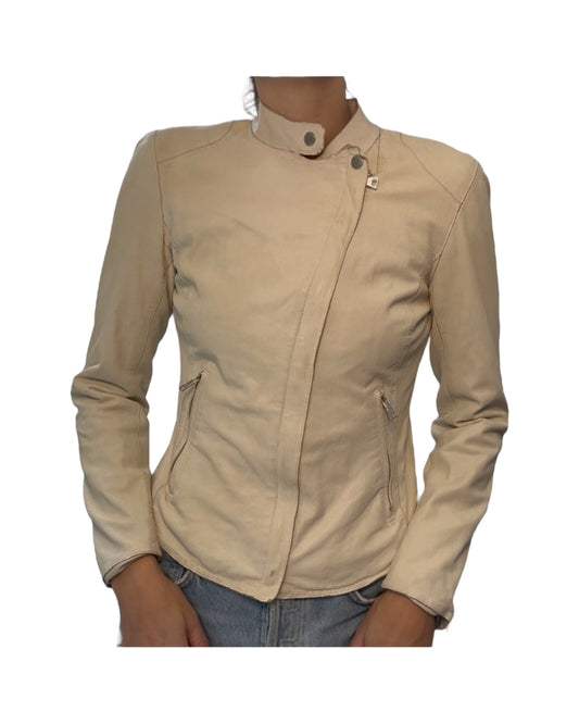 Vintage Banana Republic White Leather Jacket