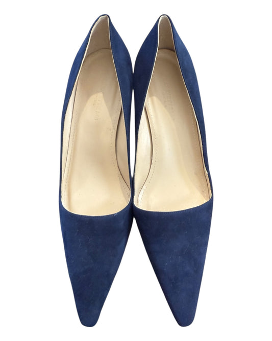 Pre-Loved Lafayette 148 Blue Suede Heels
