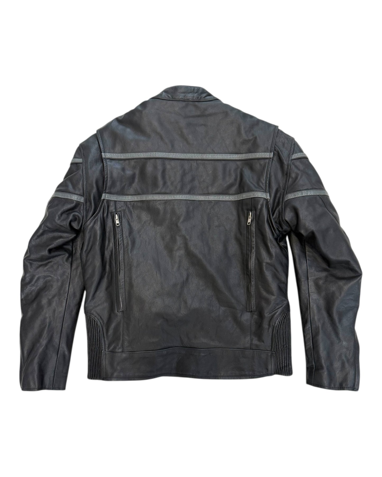 Vintage Black Leather Motorcycle Jacket