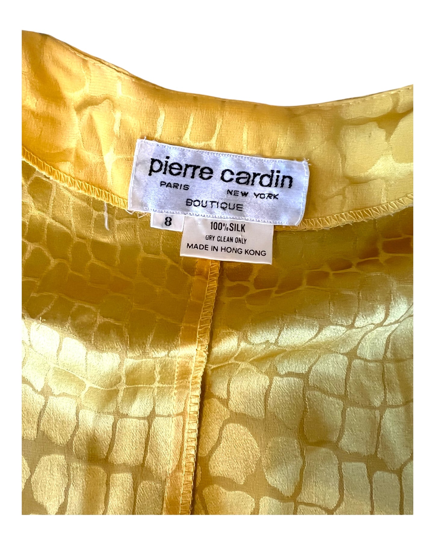 Vintage Pierre Cardin Gold Silk Skirt Suit