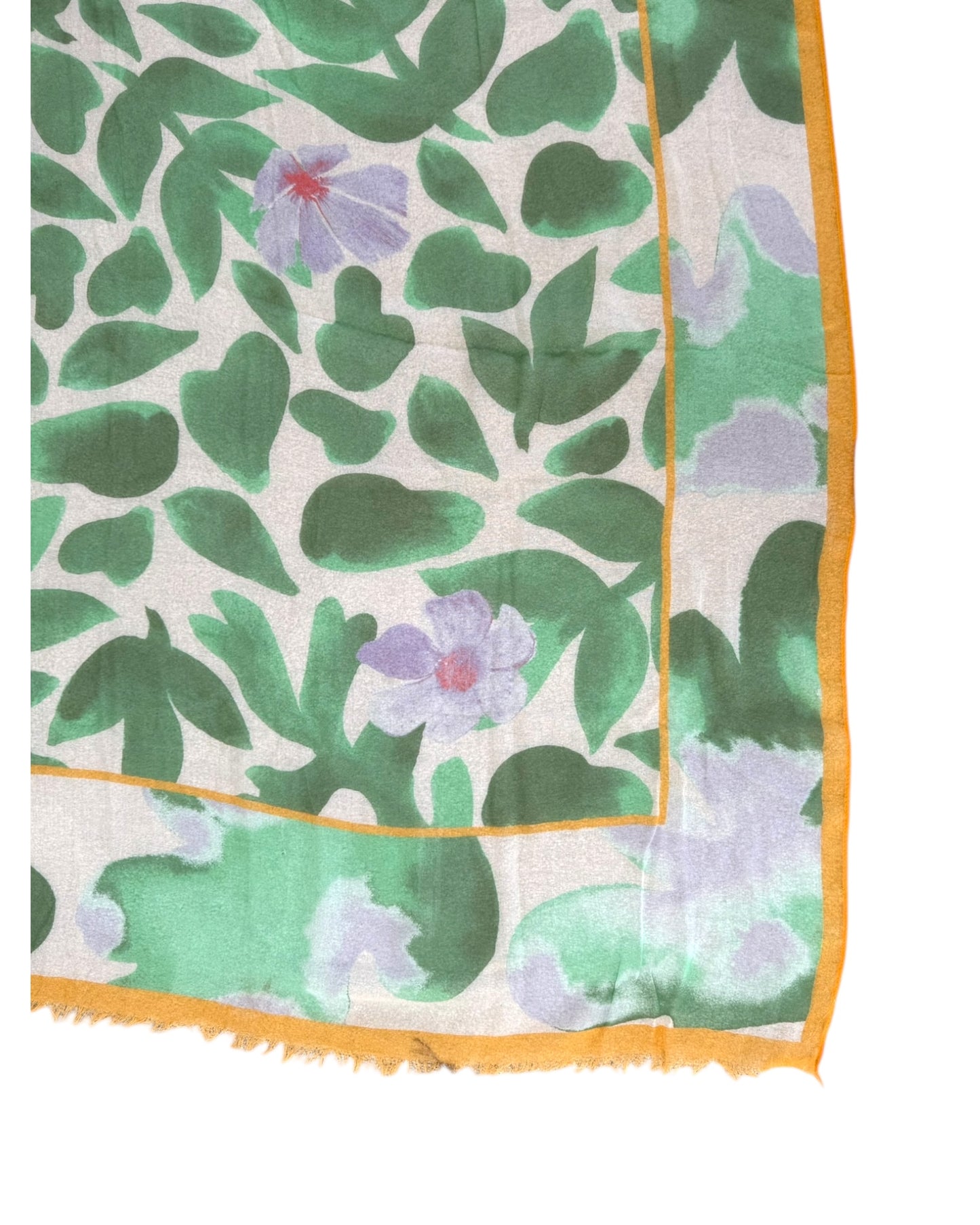 Vintage Green, Orange and Purple Cotton Blanket / Scarf
