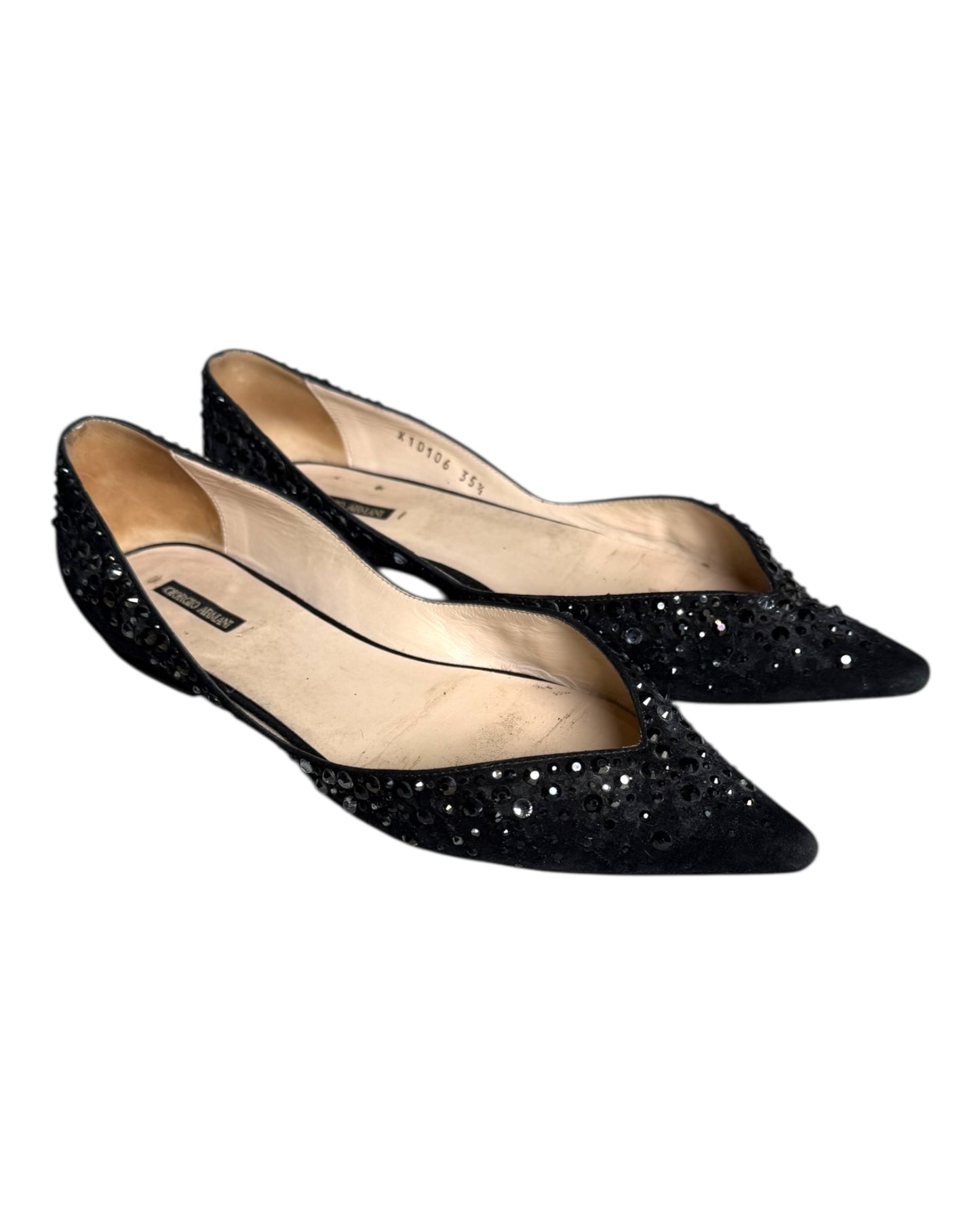 Vintage Giorgio Armani Black Beaded Flats