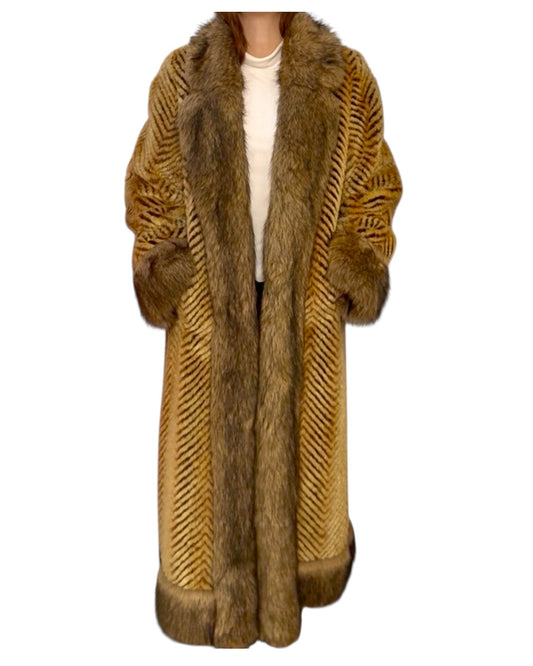 Vintage Faux Fur Long Coat
