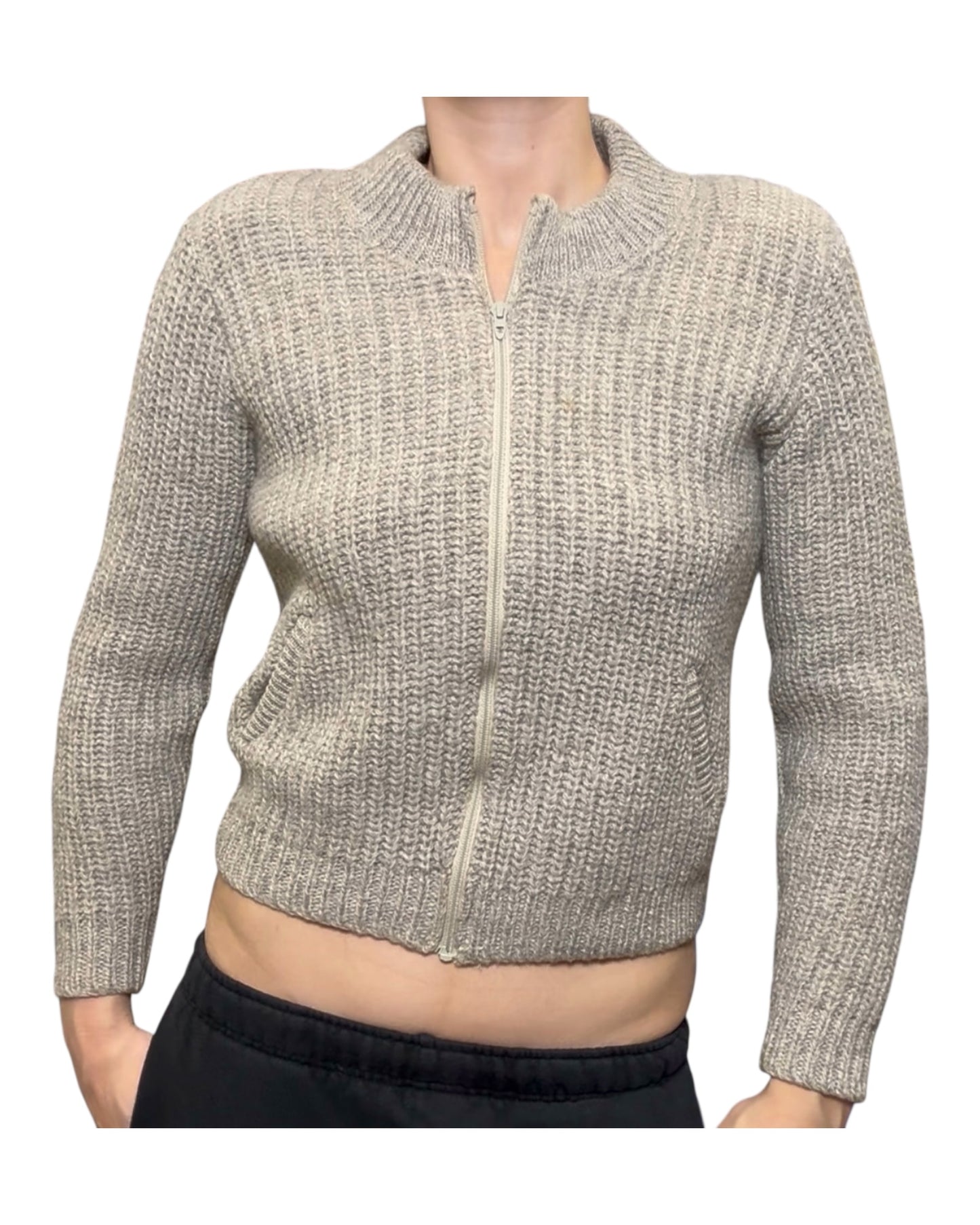 Vintage Lands End Wool Zip-Up Sweater