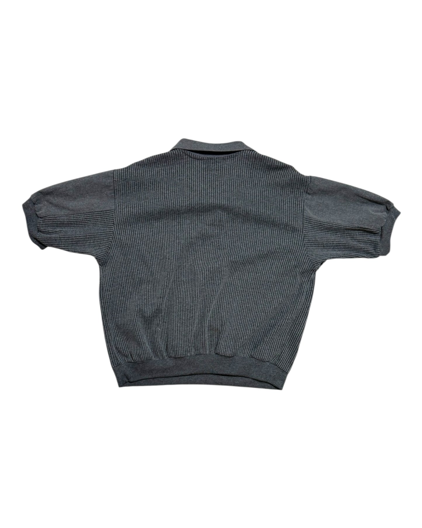 Vintage Grey Knit Polo Top