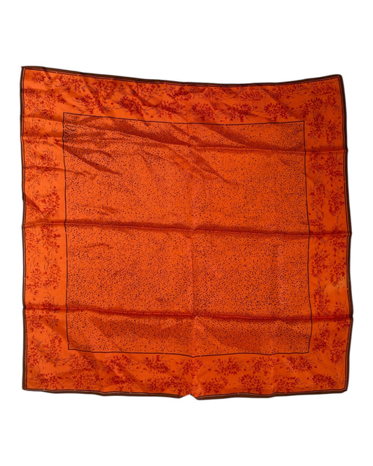 Vintage Vera Orange Floral Silk Scarf