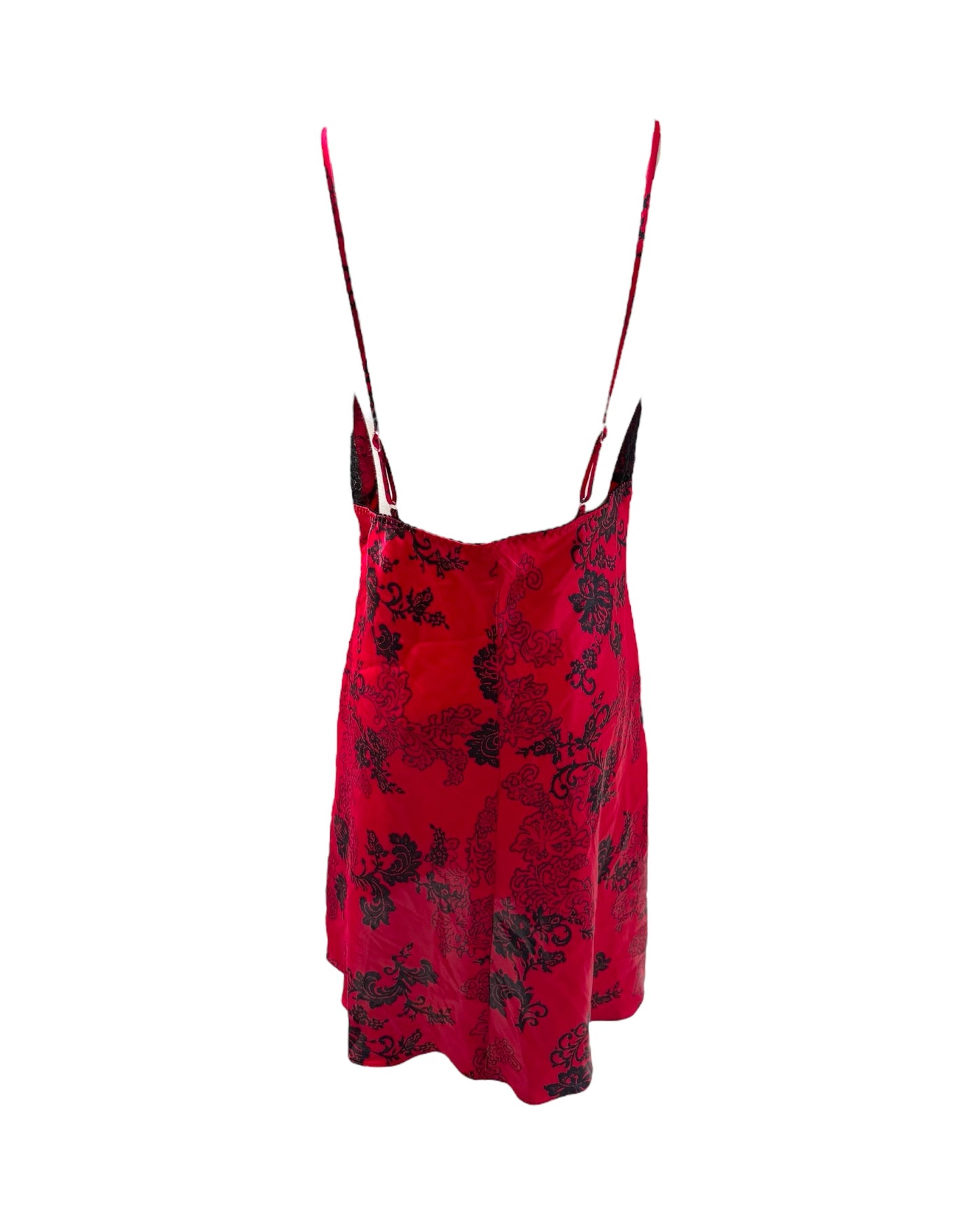 Vintage Red and Black Lace Slip Dress