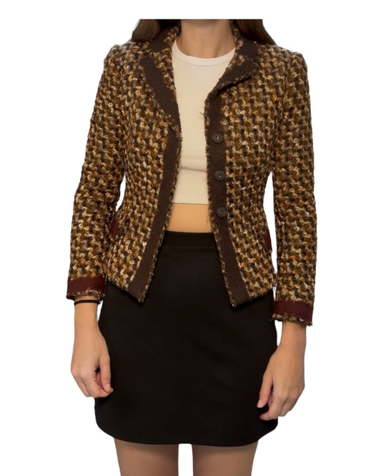 Vintage 2010 Prada Brown Wool Blazer