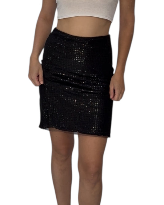 Vintage Vivienne Tam Black Sequin Skirt
