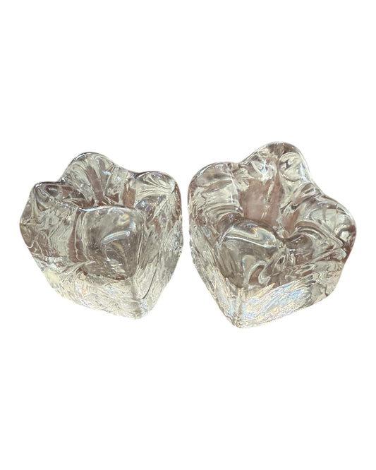 Vintage Glass Candle Holders