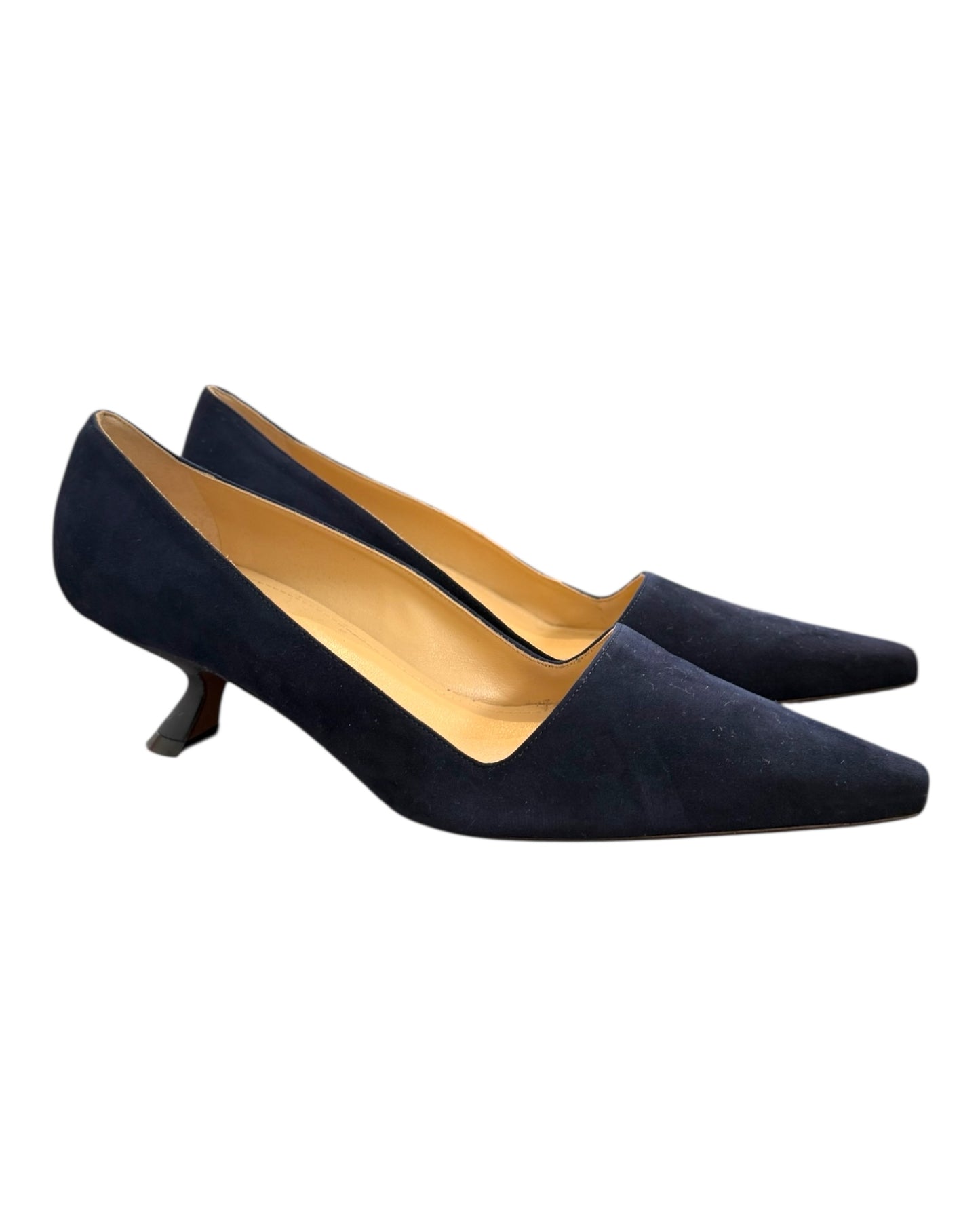 Pre-Loved Lafayette 148 Blue Suede Heels