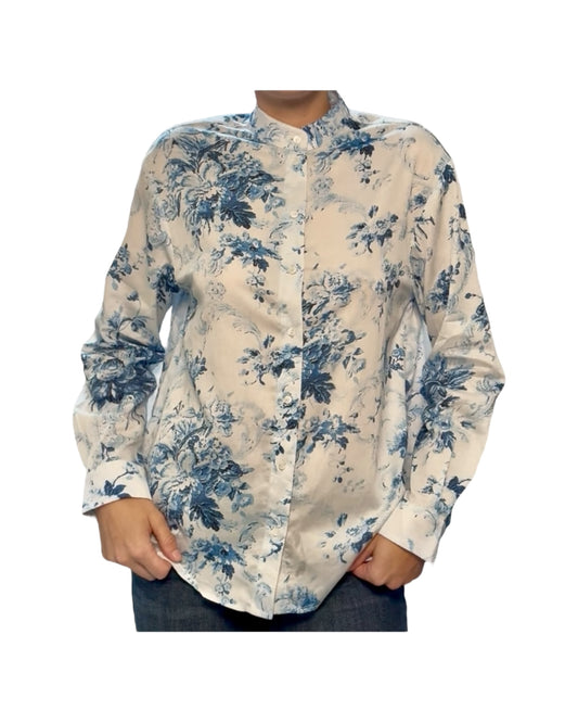 Pre-Loved ERDEM Blue and White Blouse
