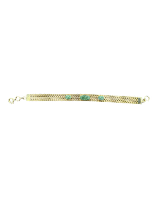 Vintage Gold Bracelet with Green Stones
