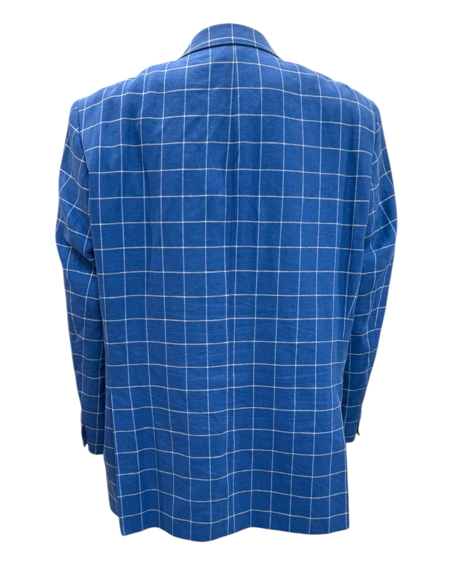 Vintage Blue Checkered Suit Jacket